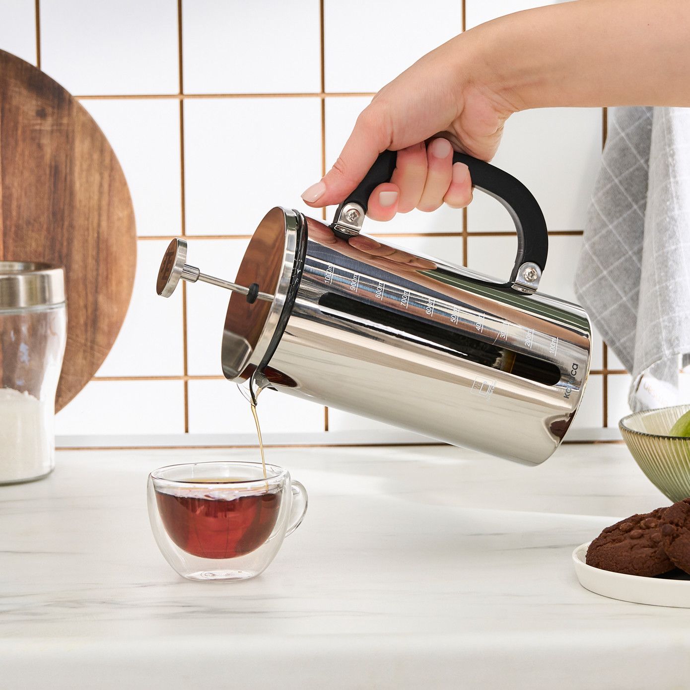 Karaca Poly Glas/Stål Stempelkande Til Kaffe/Te 1000 ml