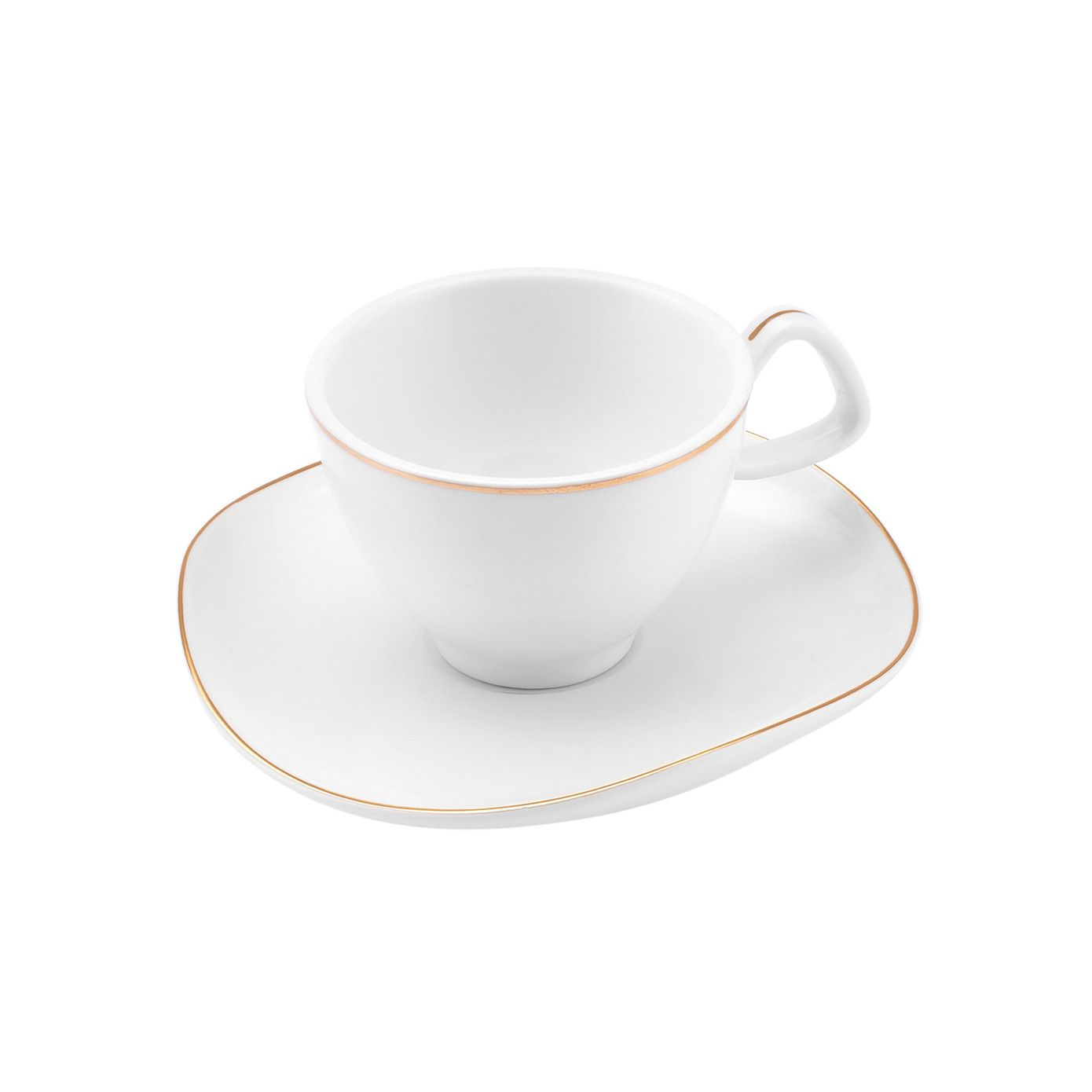 KARACA STREAMLINE MIDDLE ESPRESSO KAFFESÆT 12 DELE, 80 ML, HVID/GULD