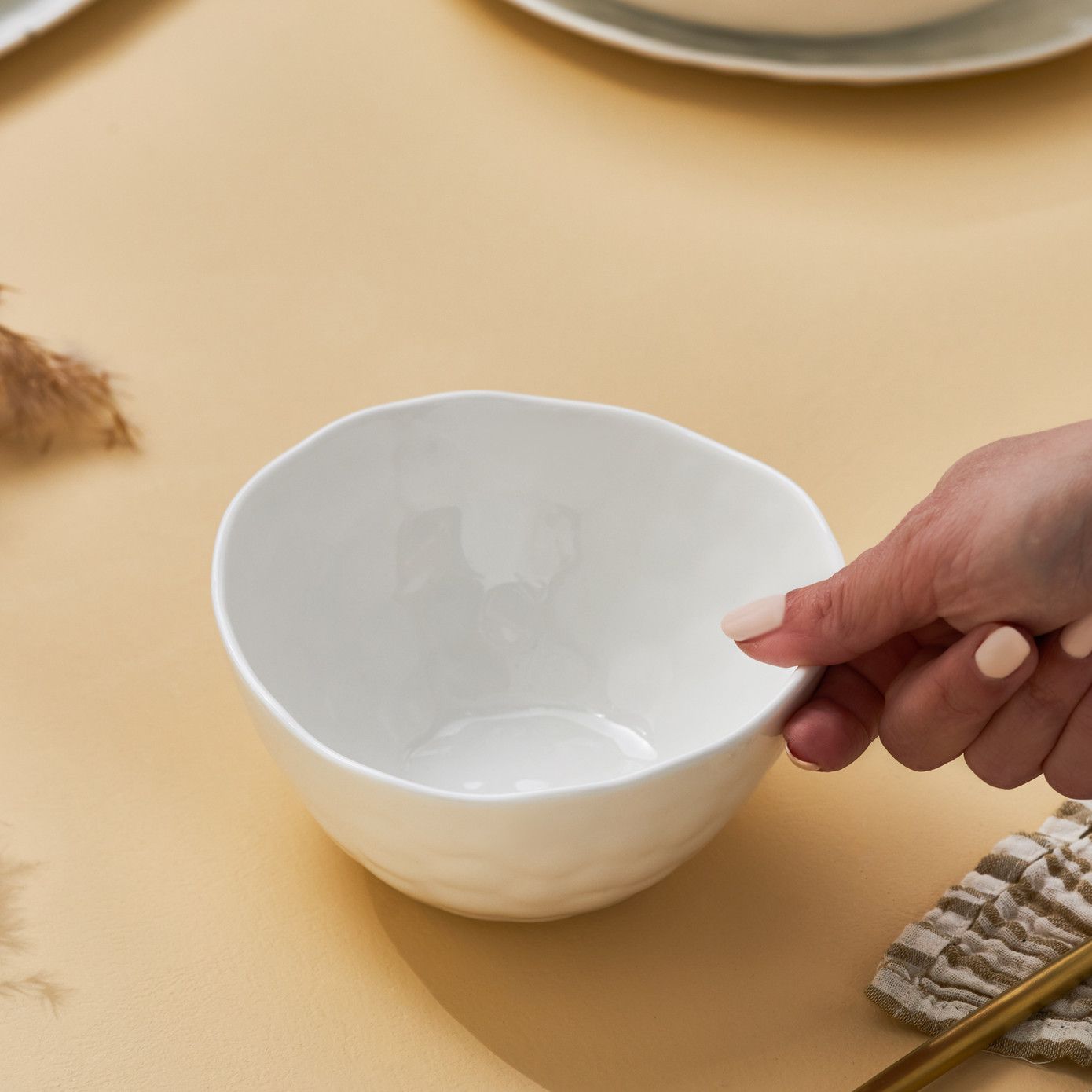 Karaca Bomonti Porcelæn Skålesæt 6 stk 200 ml. - Hvid