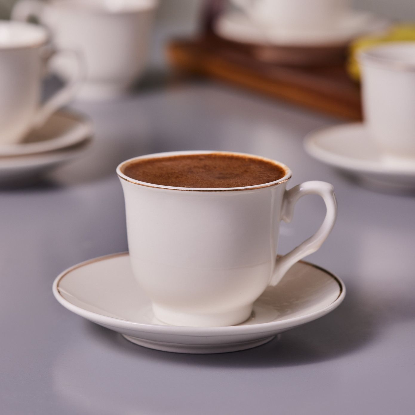 KARACA SERAF ESPRESSO KAFFESÆT 12 DELE, 90 ML, HVID/GULD
