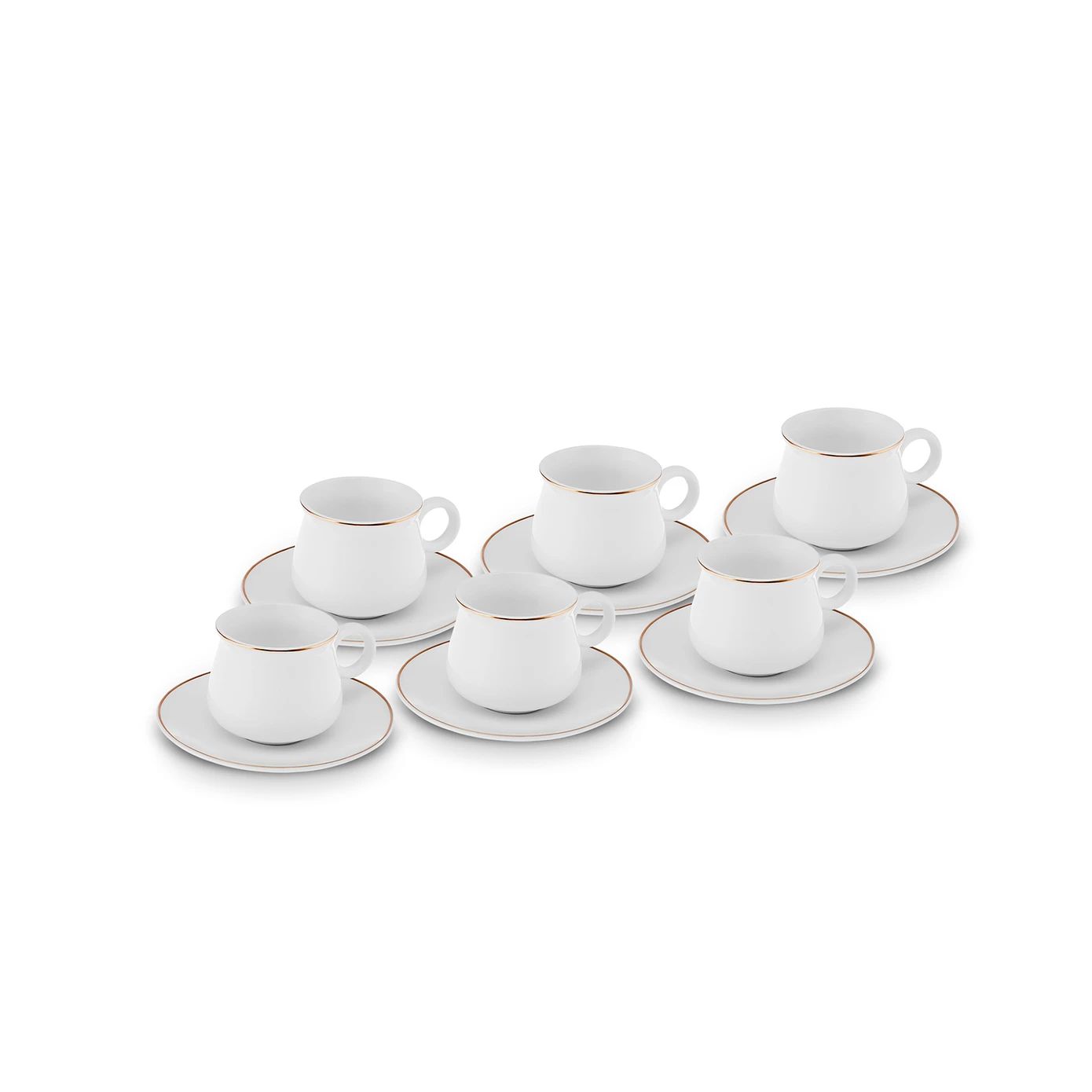 KARACA CANAN ESPRESSO KAFFESÆT 12 DELE, 90 ML, HVID/GULD