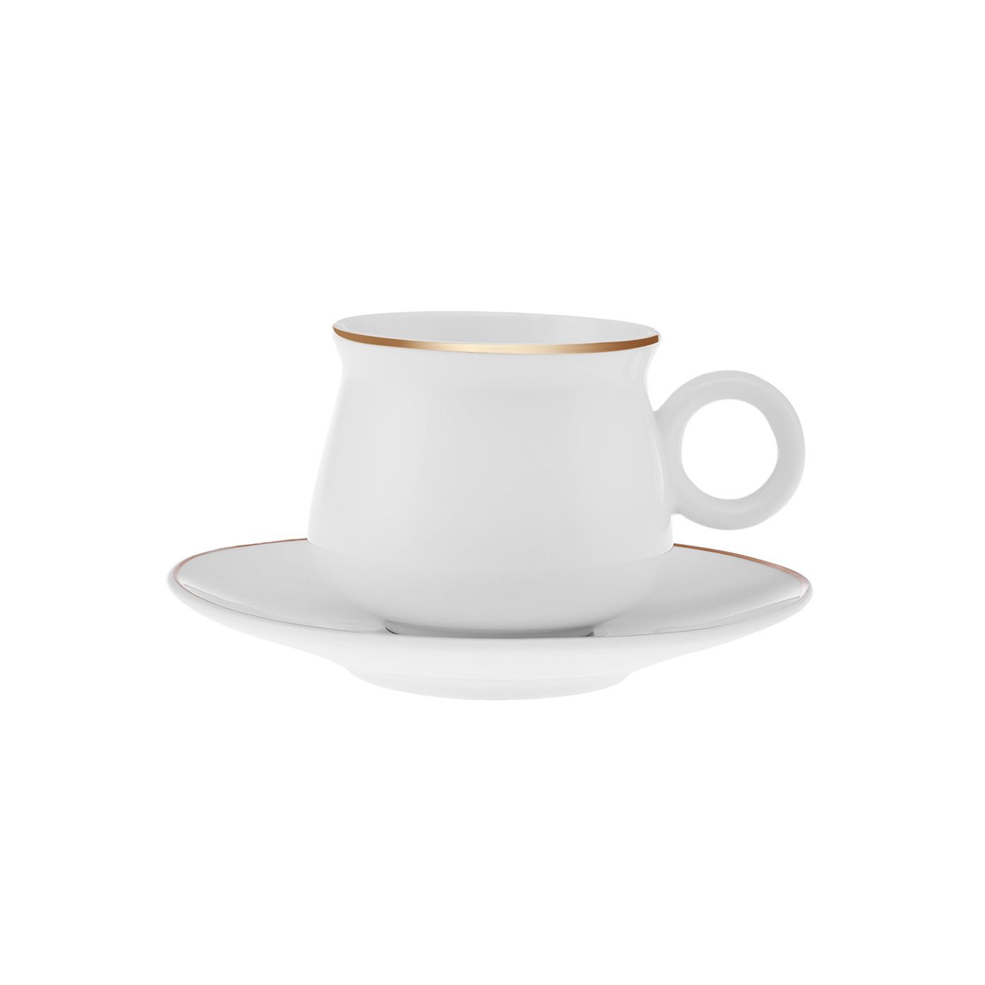 KARACA CANAN ESPRESSO KAFFESÆT 12 DELE, 90 ML, HVID/GULD
