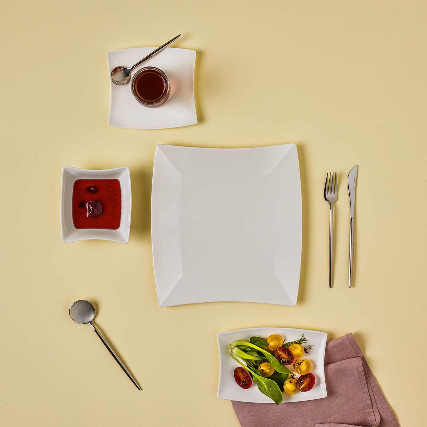 Karaca New Perfect White Morgenmads Porcelænssæt - 26 dele 6 personer