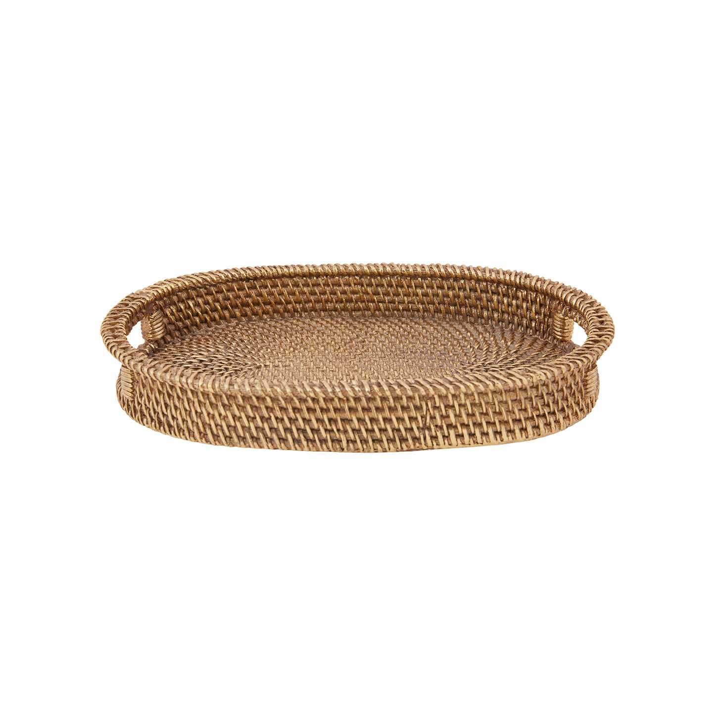 Karaca Home Nova – Dekorativ Bakke med Kurvelook (33,5 x 22,5 cm) Guld