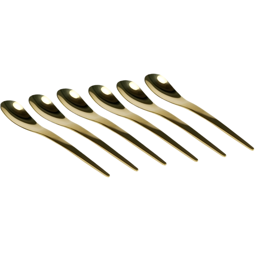 Teskesæt 6 stk. Blank Guld - Ferveo Tarz