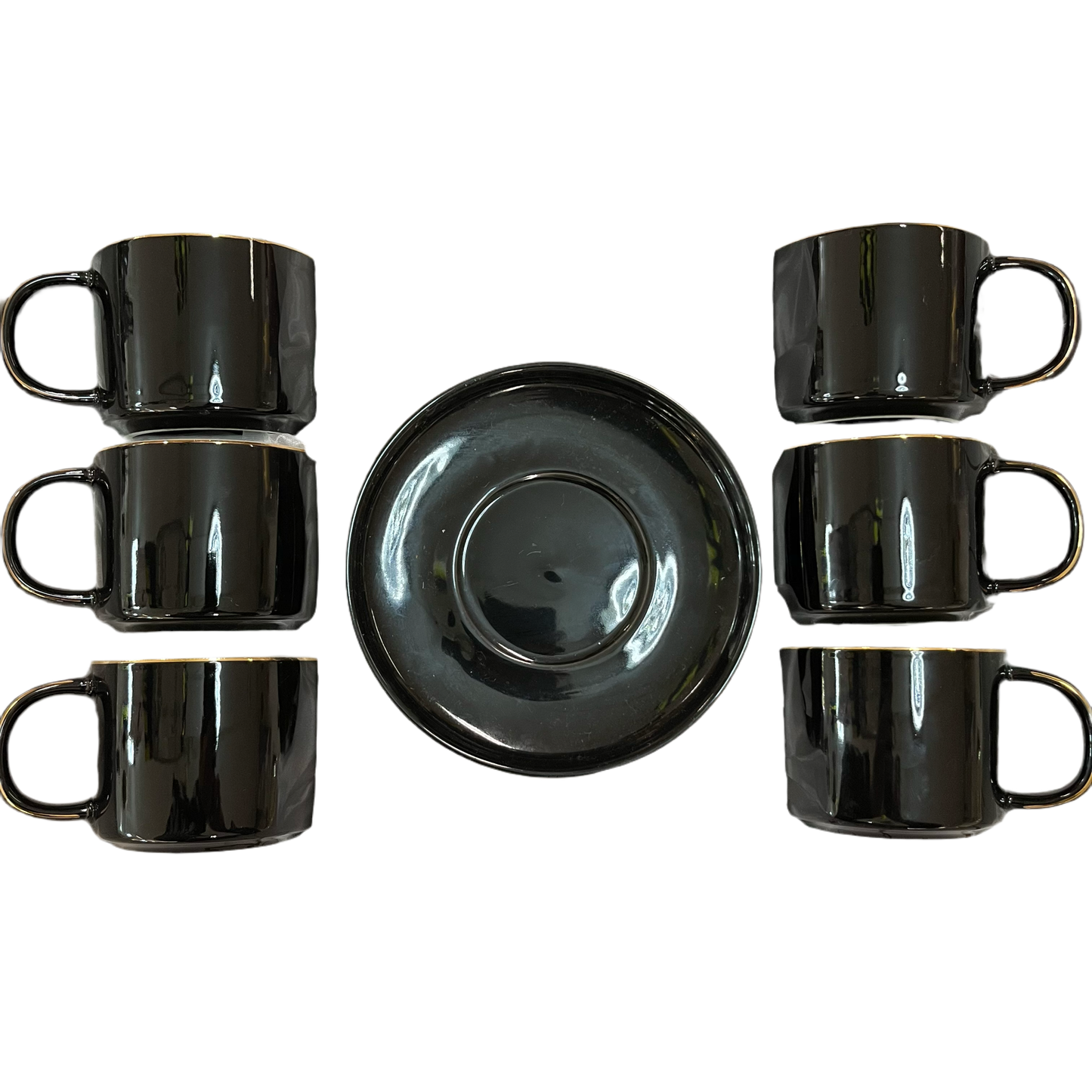 Kaffesæt 12 dele - Almina Sort/Guld