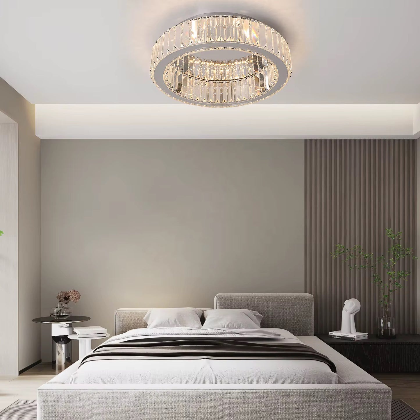 LED-kronelampe i krystaldesign 40cm