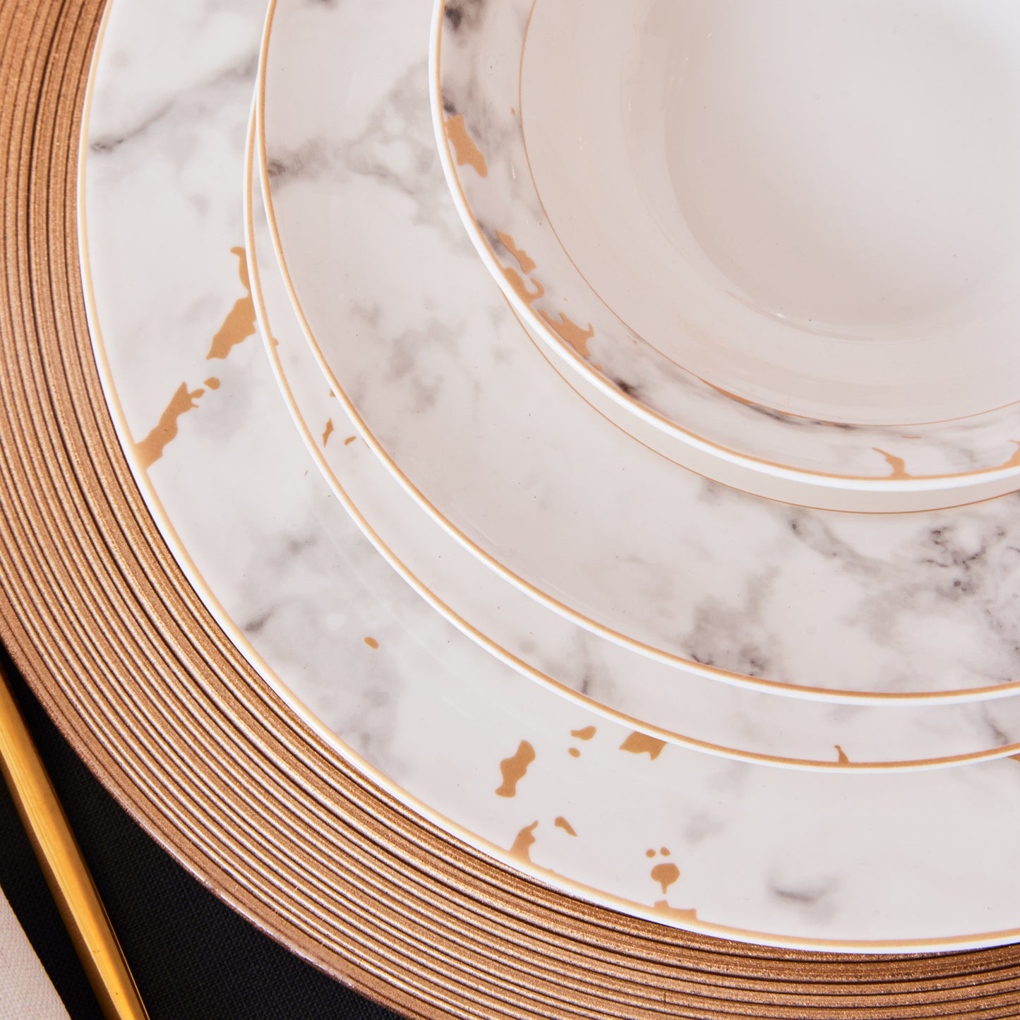 Karaca Forever Bone Marble – 24-dele Spisestel til 6 Personer