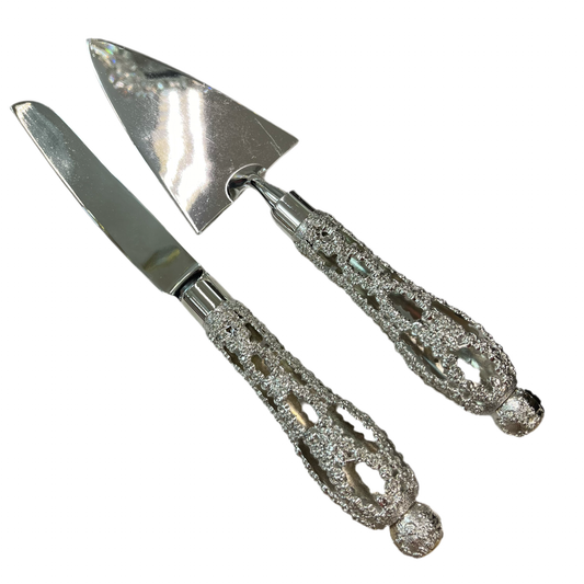 Almina Kagekniv og -Spadesæt Sølv