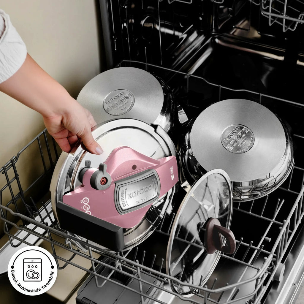 Karaca Perfect Pink Trykkoger-sæt med induktionsbund | 4 + 6 liter | Rustfrit stål