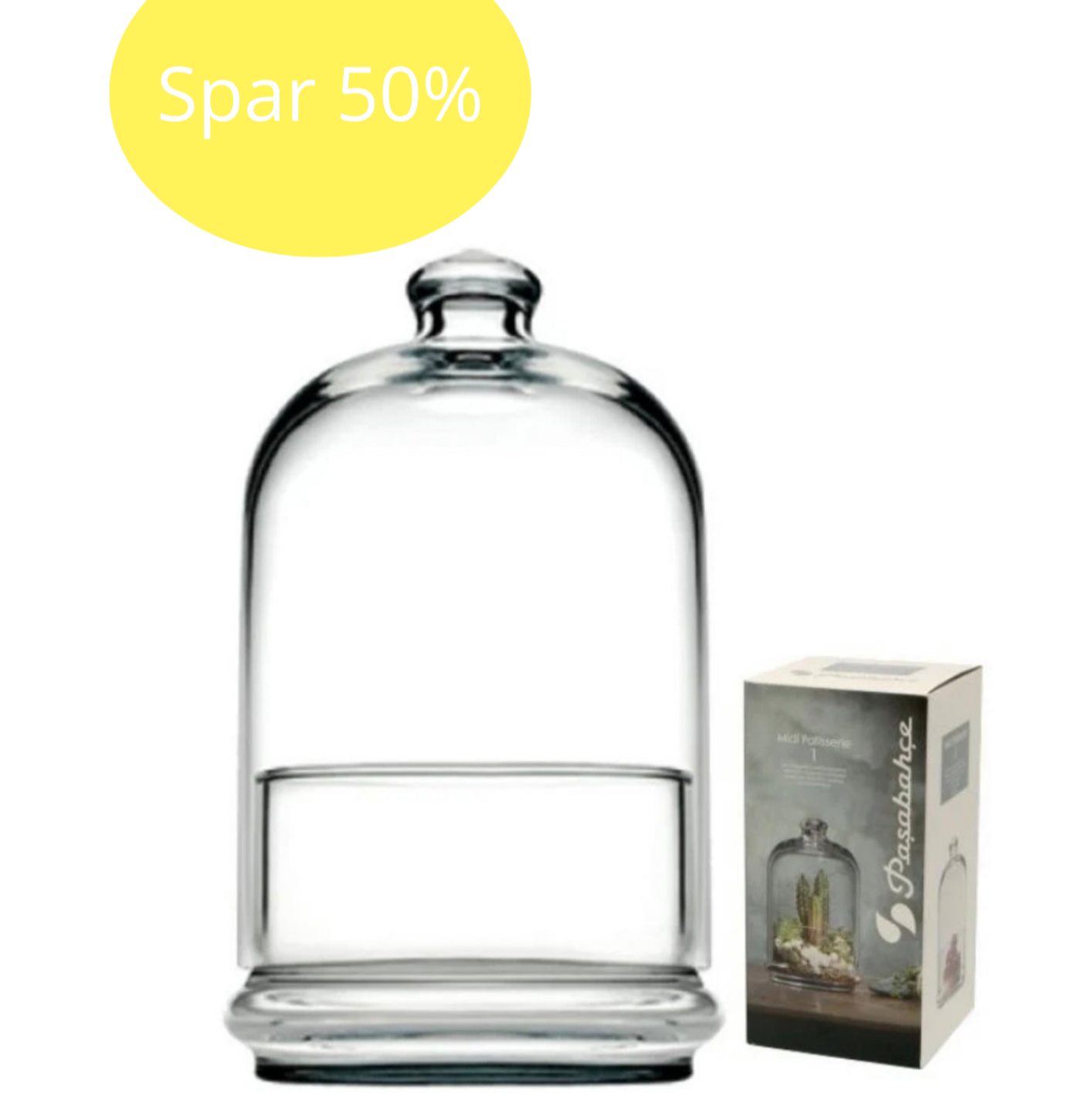 Glasskål m/Klokkeformet Låg 20 cm - Midi Patisserie Pasabahce