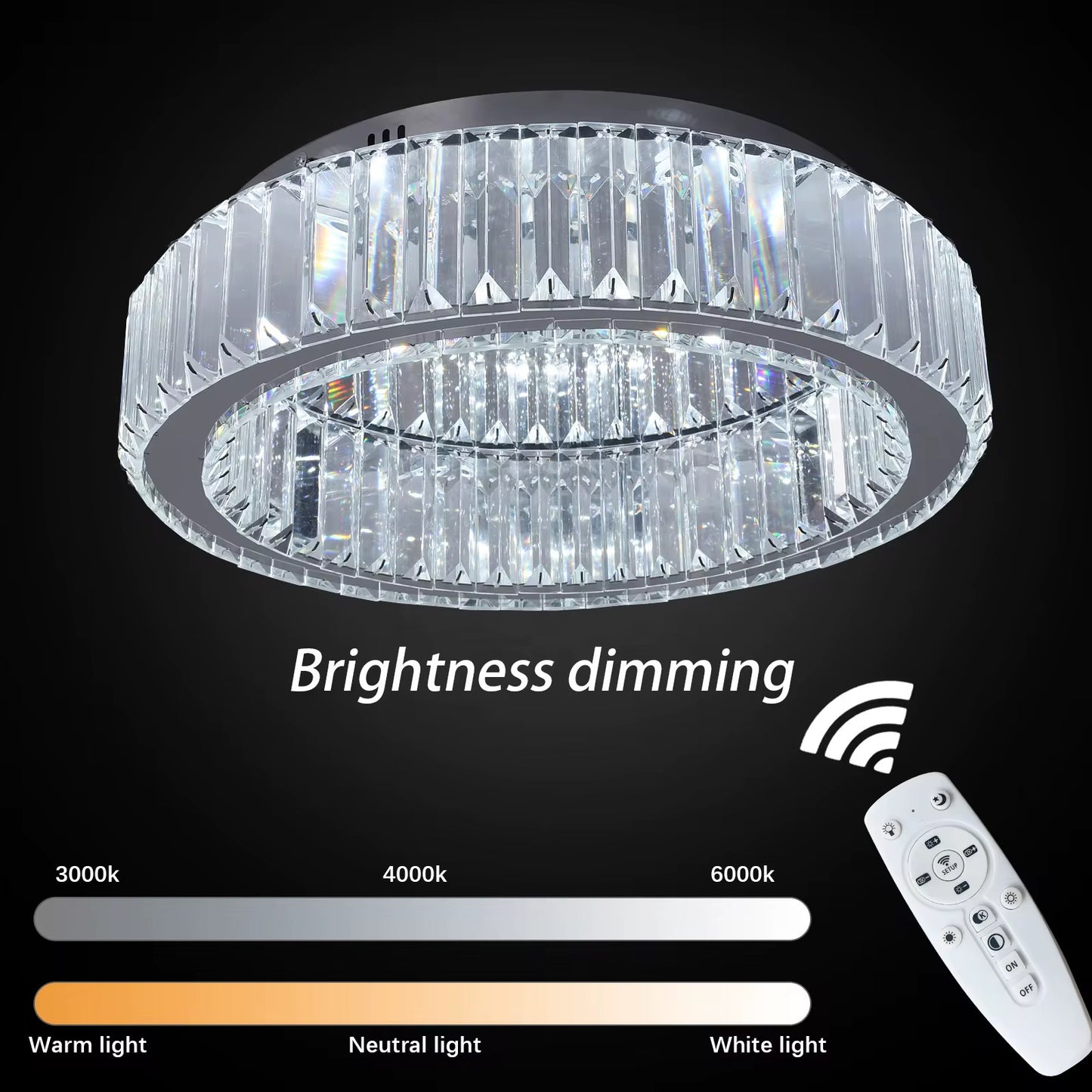 LED-kronelampe i krystaldesign 40cm