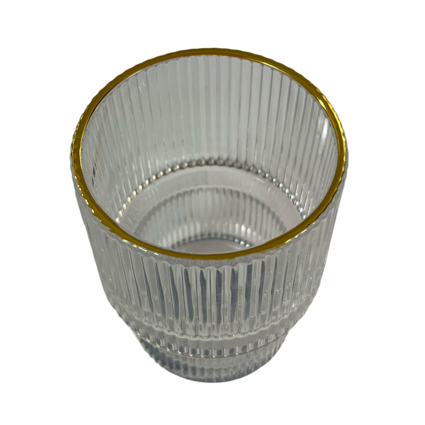 Riflet Drikkeglassæt m/Guldkant 6 stk. 230 ml. - fra Diamonds