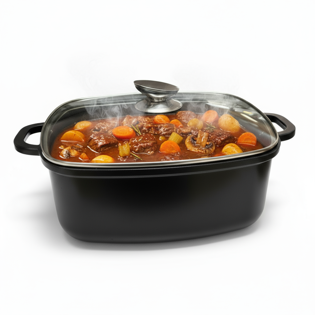 Trendmax Kvadratisk Gryde m/Glaslåg 6 Liter 24 cm