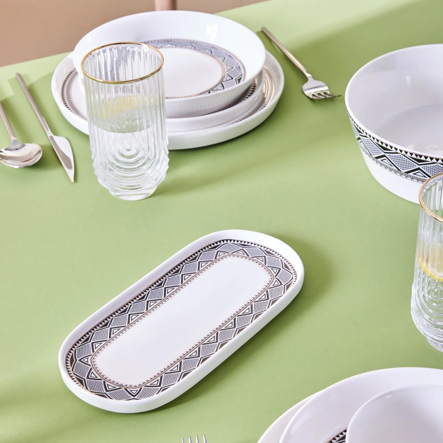 Karaca Stream Bone Monde 59-dele Spisestel til 12 Personer - Guld