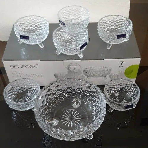 Ananasformet Glasskålesæt 7 stk. 600/180 ml. Delisoga