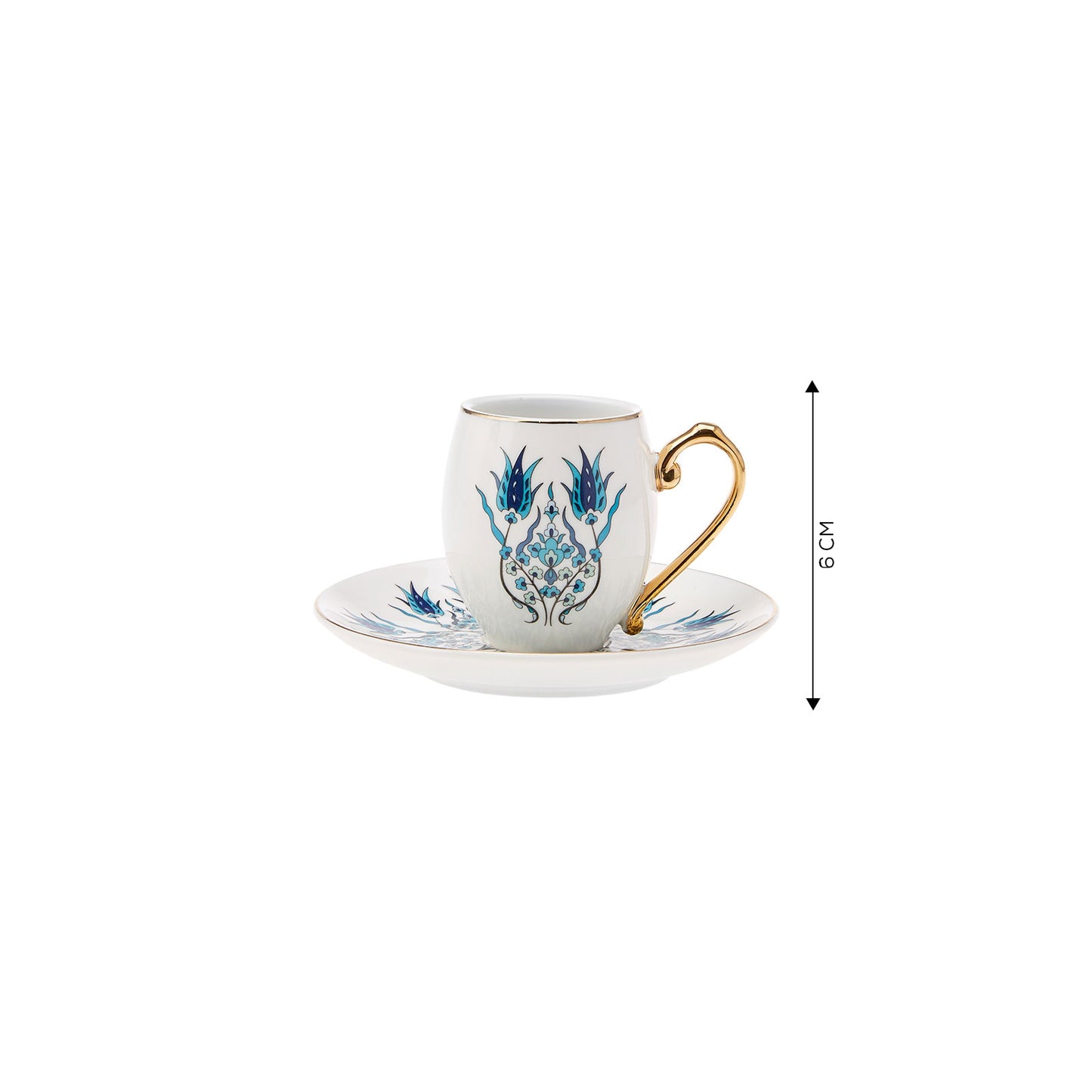 Karaca İznik Espresso Kaffekopsæt til 6 personer, 80 ml