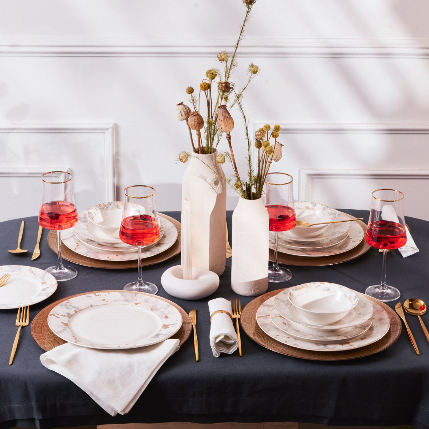 Karaca Forever Bone Marble – 24-dele Spisestel til 6 Personer
