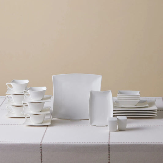 Karaca Perfect White Morgenmads Porcelænssæt - 32 dele 6 personer