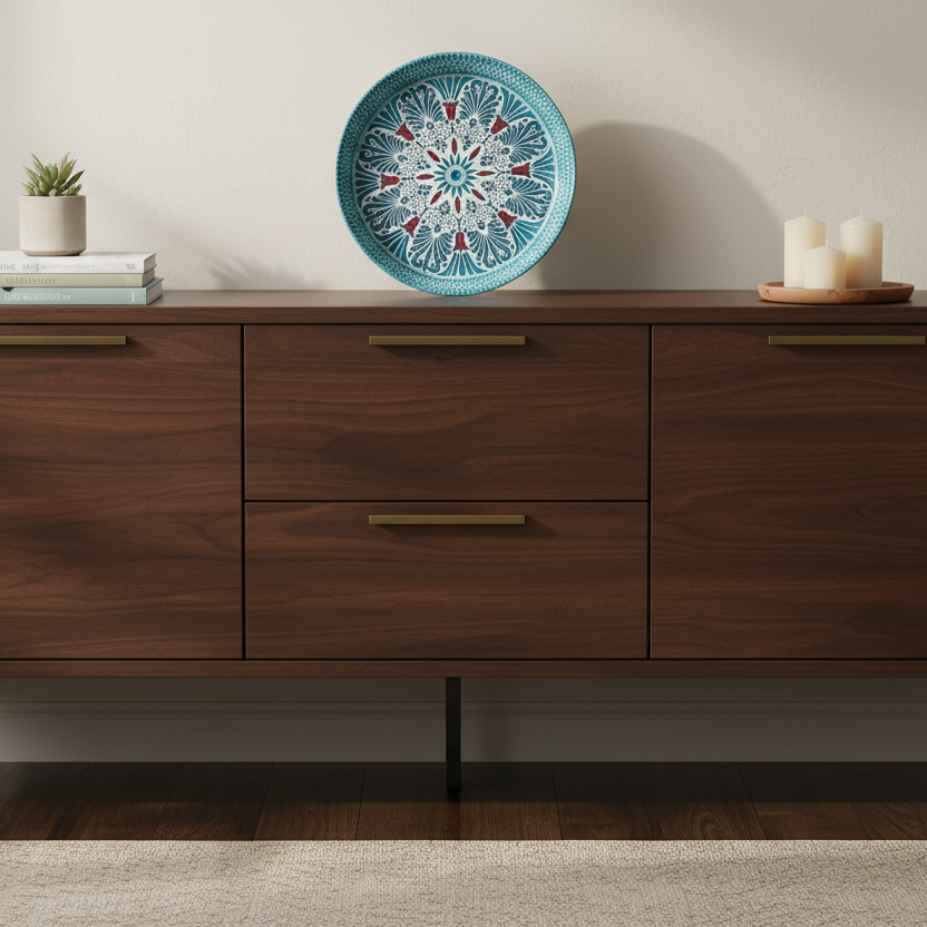 Karaca Home Anatoly Dekorativt Fad – Blå, 32 cm