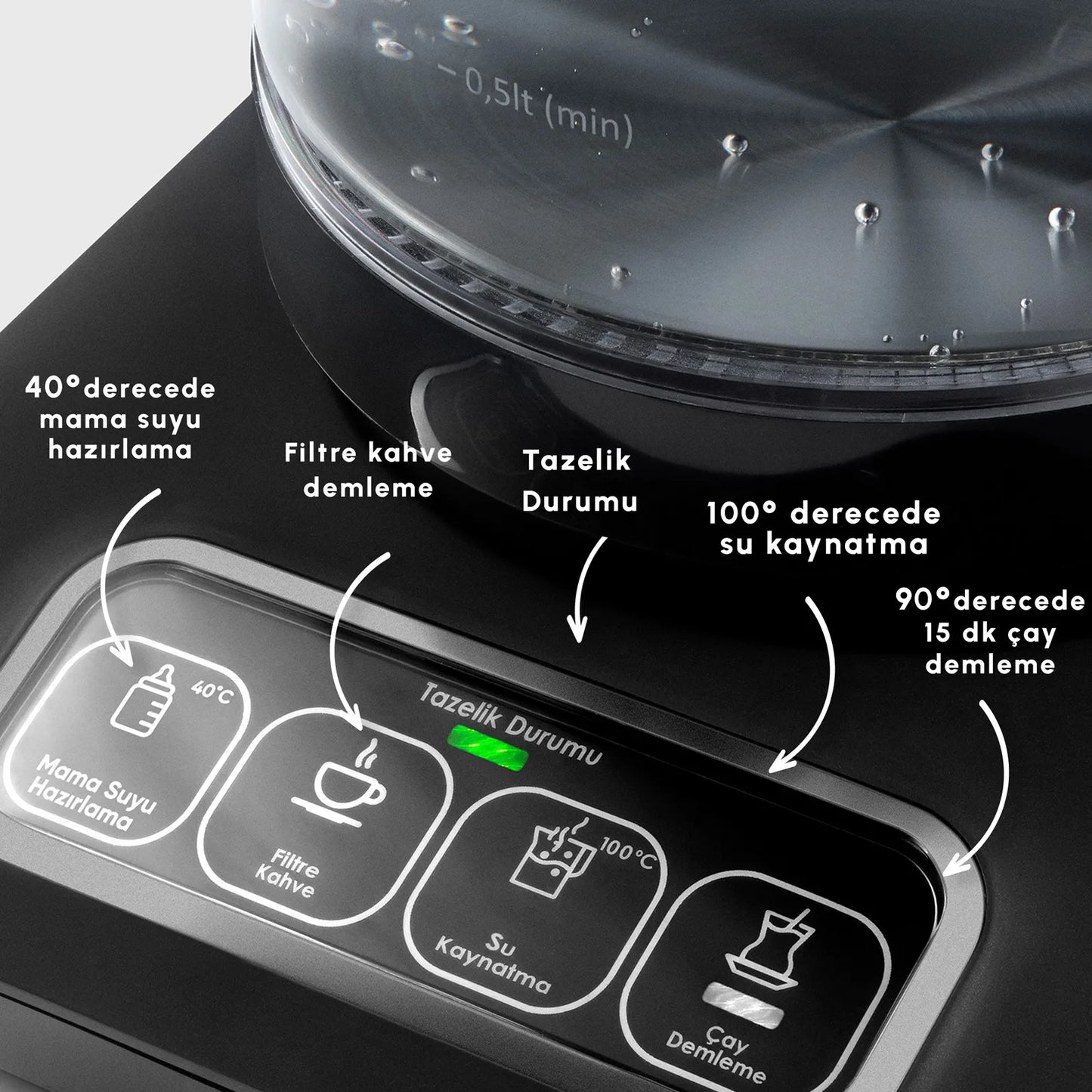 Karaca Çaysever Robotea Pro Connect 4-i-1 Talende Glastemaskine – Sølv