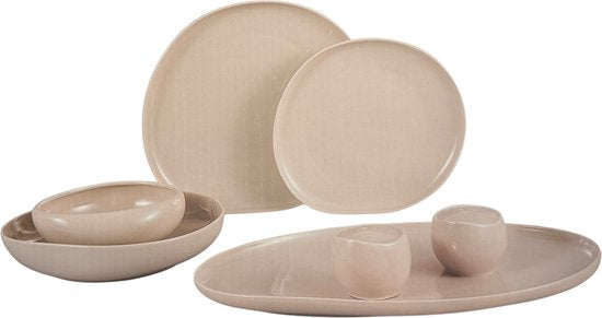 Almina Wave Biscuit – 27 dele Porcelænsservicesæt til 6 personer