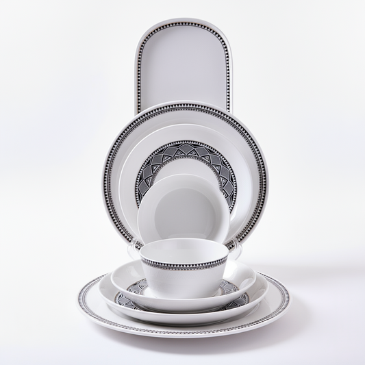 Karaca Stream Bone Monde 59-dele Spisestel til 12 Personer - Guld