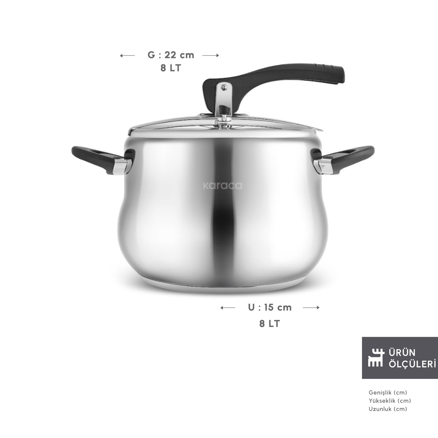 Karaca Retro Induktionsbund Trykkoger 8 L