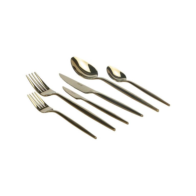 Guld/Blank Ferveo Bestiksæt 36 dele 6 kuverter