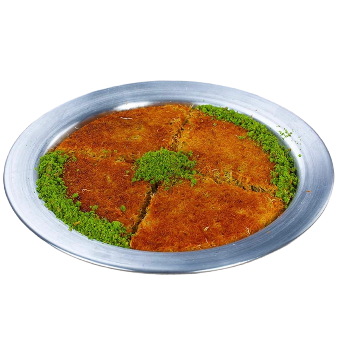 Kunafa Ovnfast Fad i Rustfrit Stål 23,5 cm – Perfekt til Autentiske Arabiske Desserter