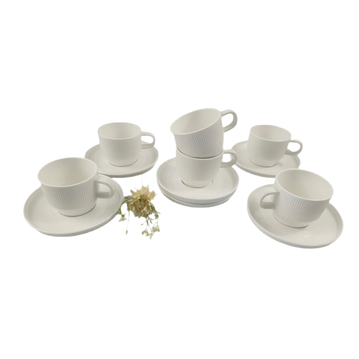 Porcelæn Kaffesæt 12 dele 6 pers. Hvid - Almina Nives Coffee