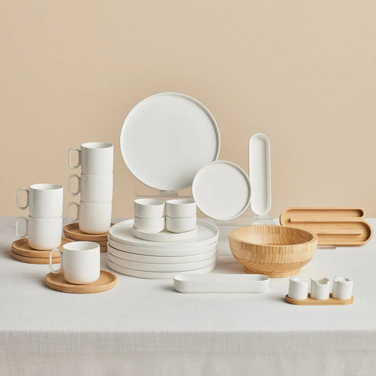 Karaca Forever Bone Surface 32 dele 6-personers morgenmadssæt