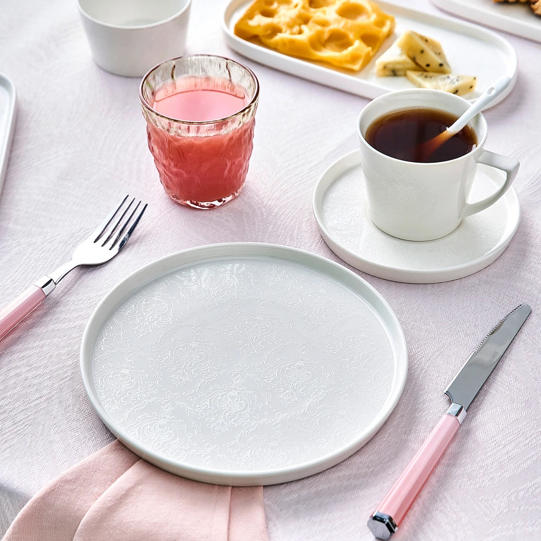 Karaca Forever Bone Salus Porcelæn Morgenmadssæt - 33 dele 6 personer
