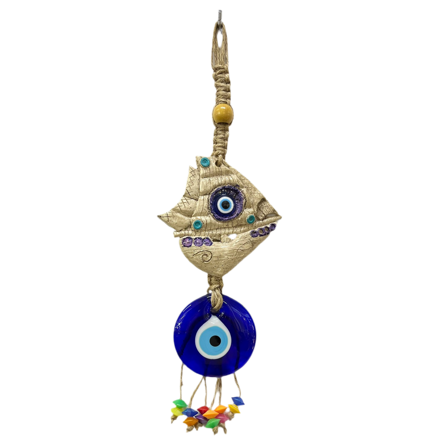 Onde Øje Amulet 8x37 cm - 5 Motivvarianter - Multifarvet