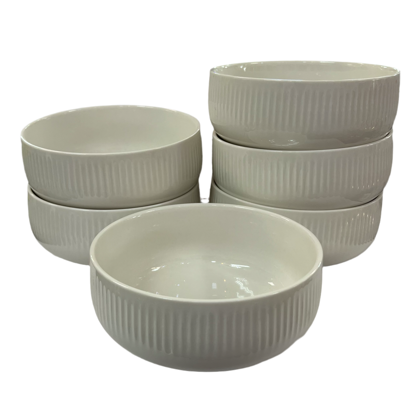 Rillet Porcelæn Skålesæt 6 stk 200 ml. - Almina Moderna