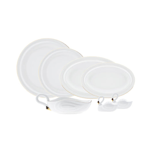 Karaca Streamline Swan Porcelæn Spisestel 22 dele 6 personer
