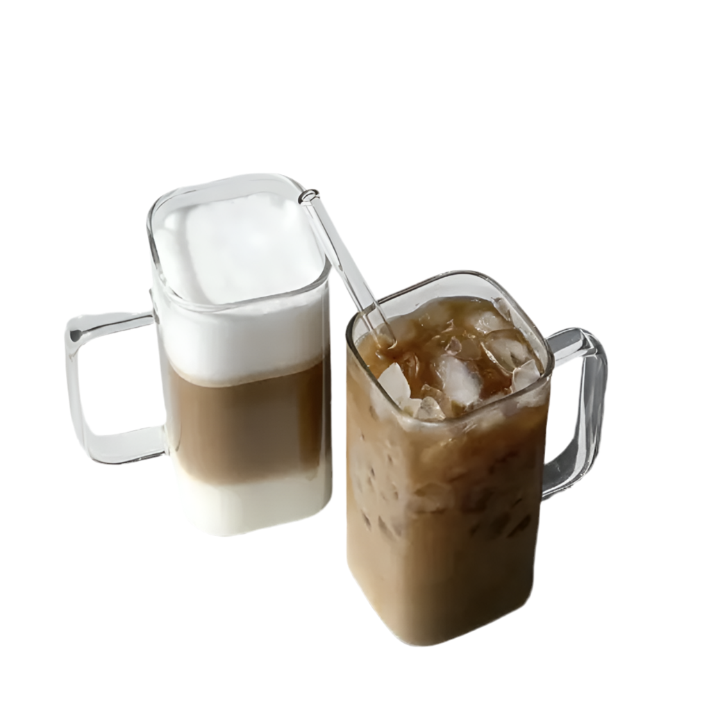 Kvadratisk Glaskrussæt 2 stk. 400 ml. - Almina Trendy