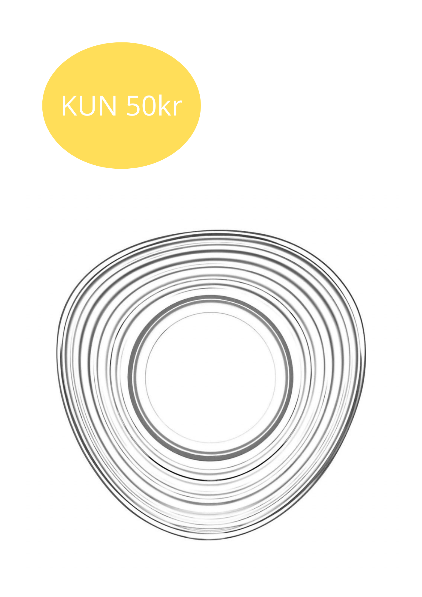 Bølget Teunderkoppesæt 6 stk. 13 cm - LAV Derin