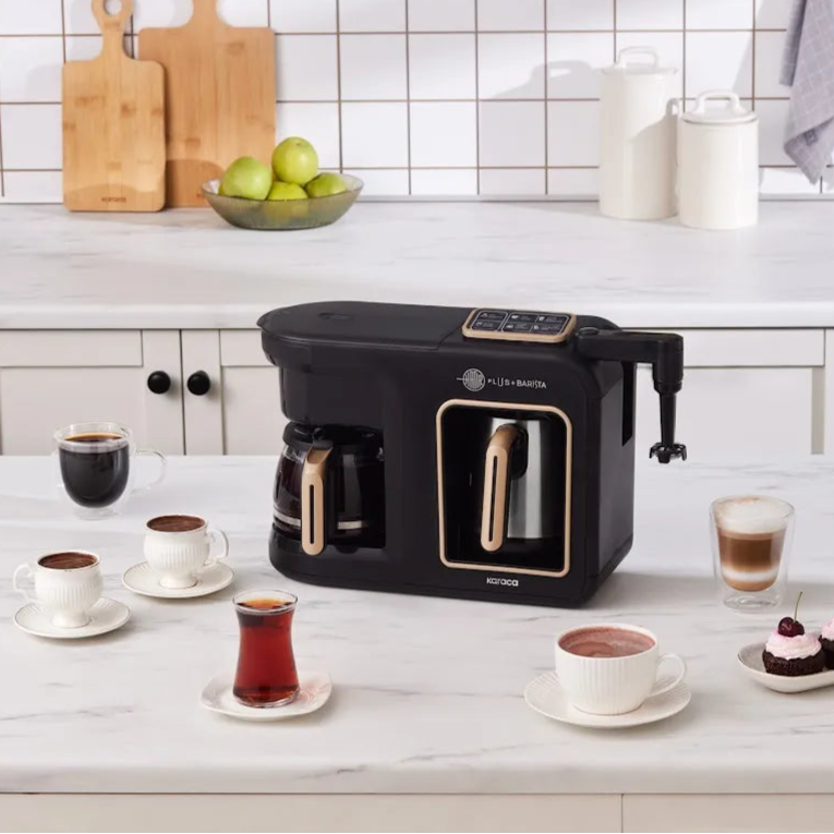 Karaca Hatir Plus Barista 6-i-1 Talende Latte Cappuccino og Ember Tyrkisk Kaffemaskine - Mineral Gold