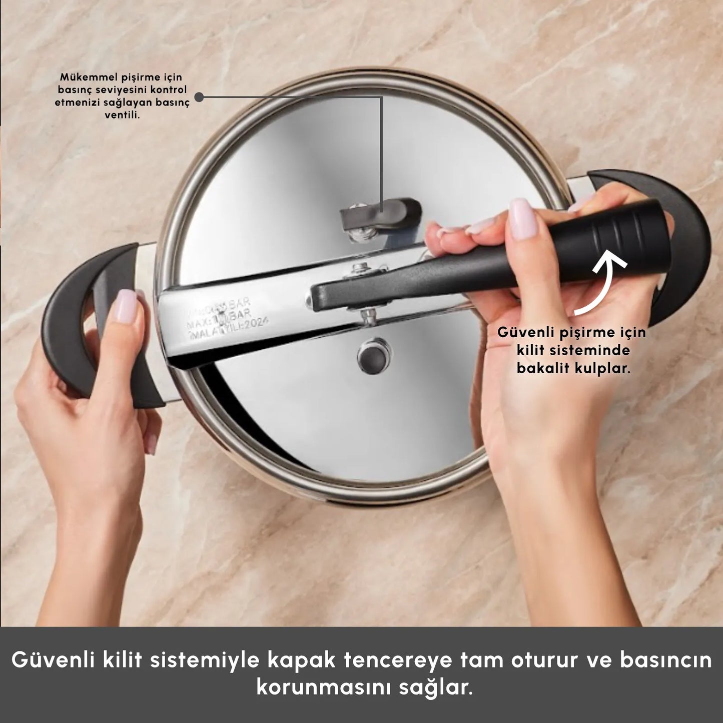 Karaca Retro Induktionsbund Trykkoger 8 L
