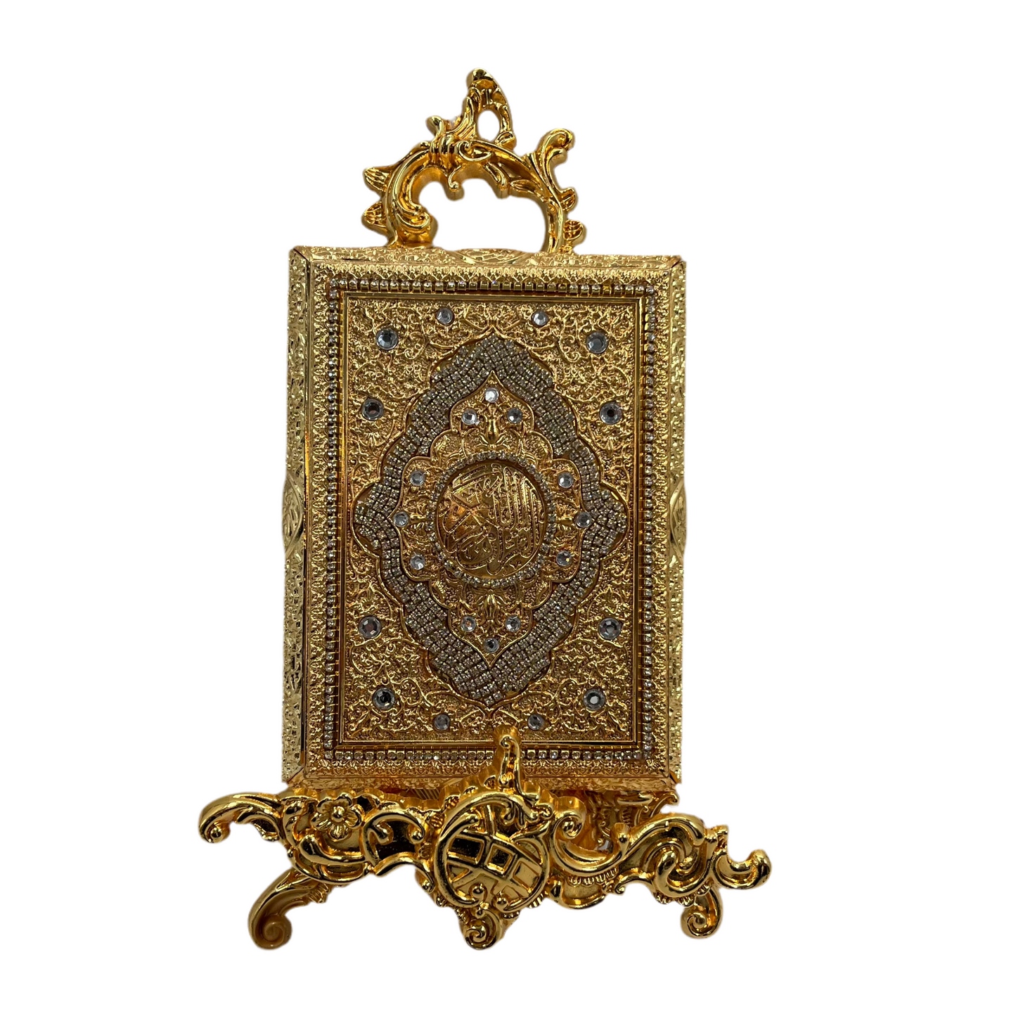 Guld Koranboks m/Holder 14x19 cm