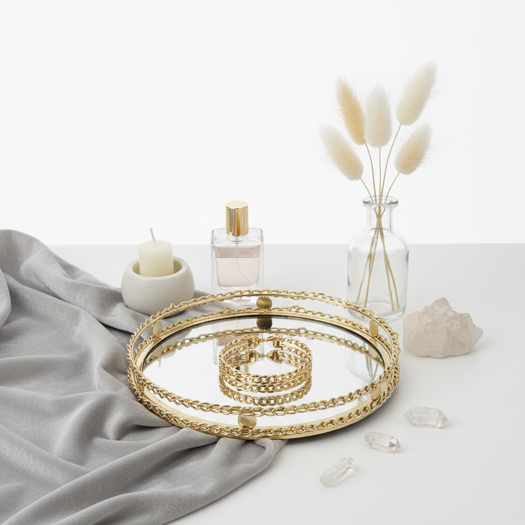 Schäfer Fenya Dekorations Glasfad Guld 25 cm – Rund