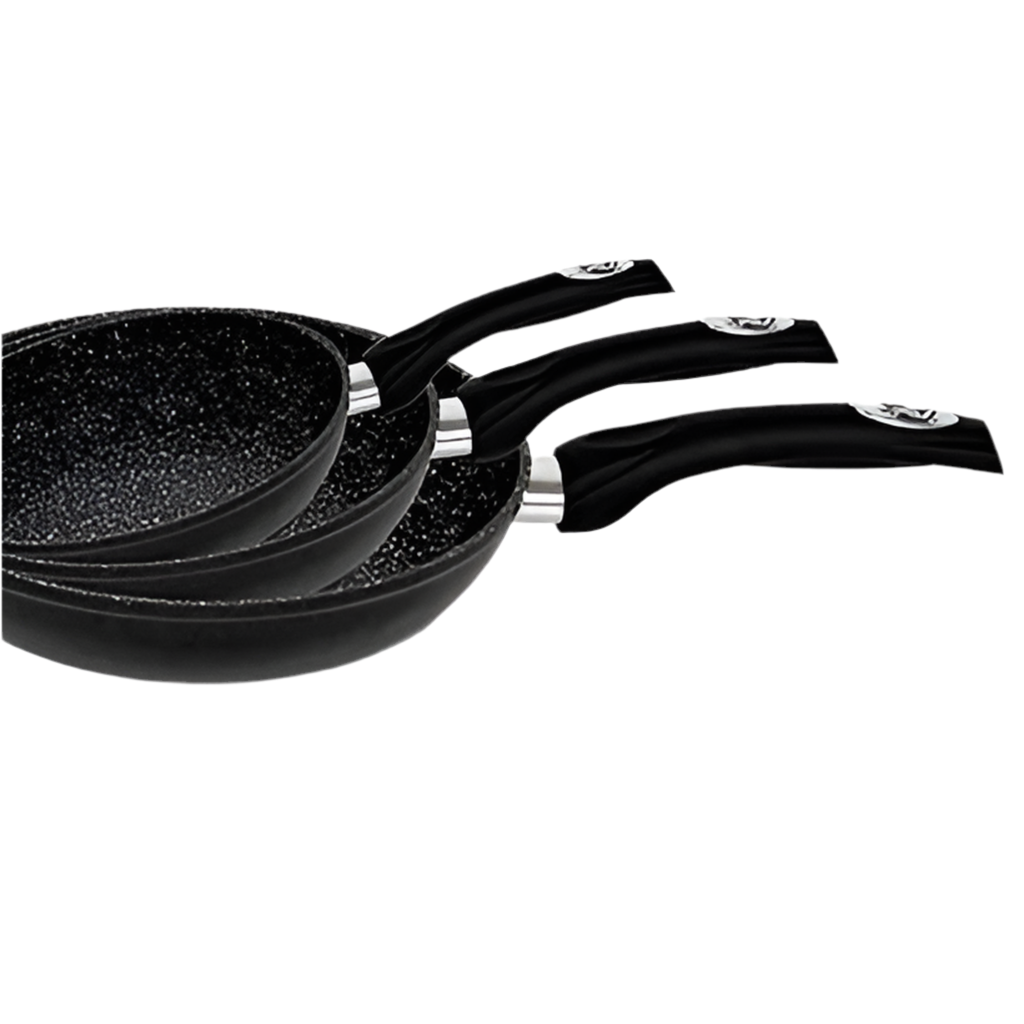 Non-stick Stegepandesæt 3 stk. Sort 20-24-28 cm - Zellerfeld