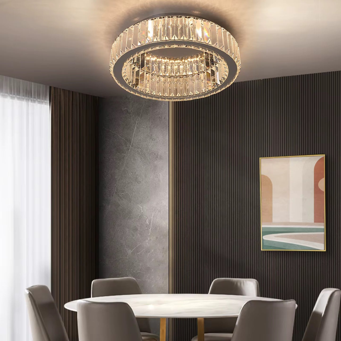 LED-kronelampe i krystaldesign 40cm