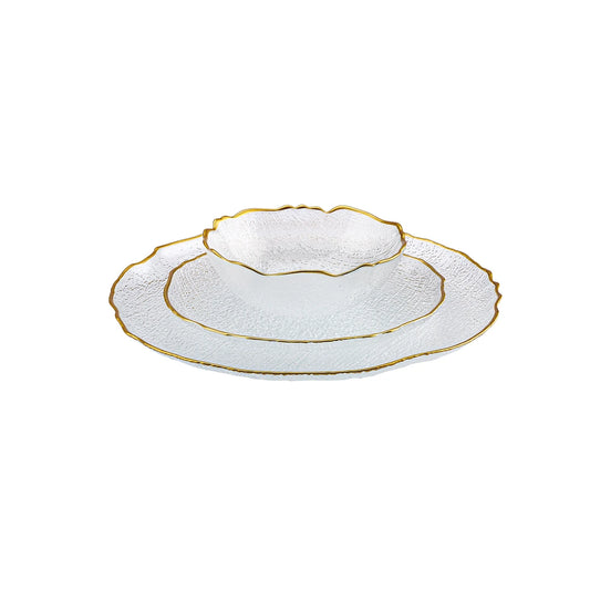 Karaca Milanda Glas Spisestel 12 Dele – 4 Personer med Guldkant