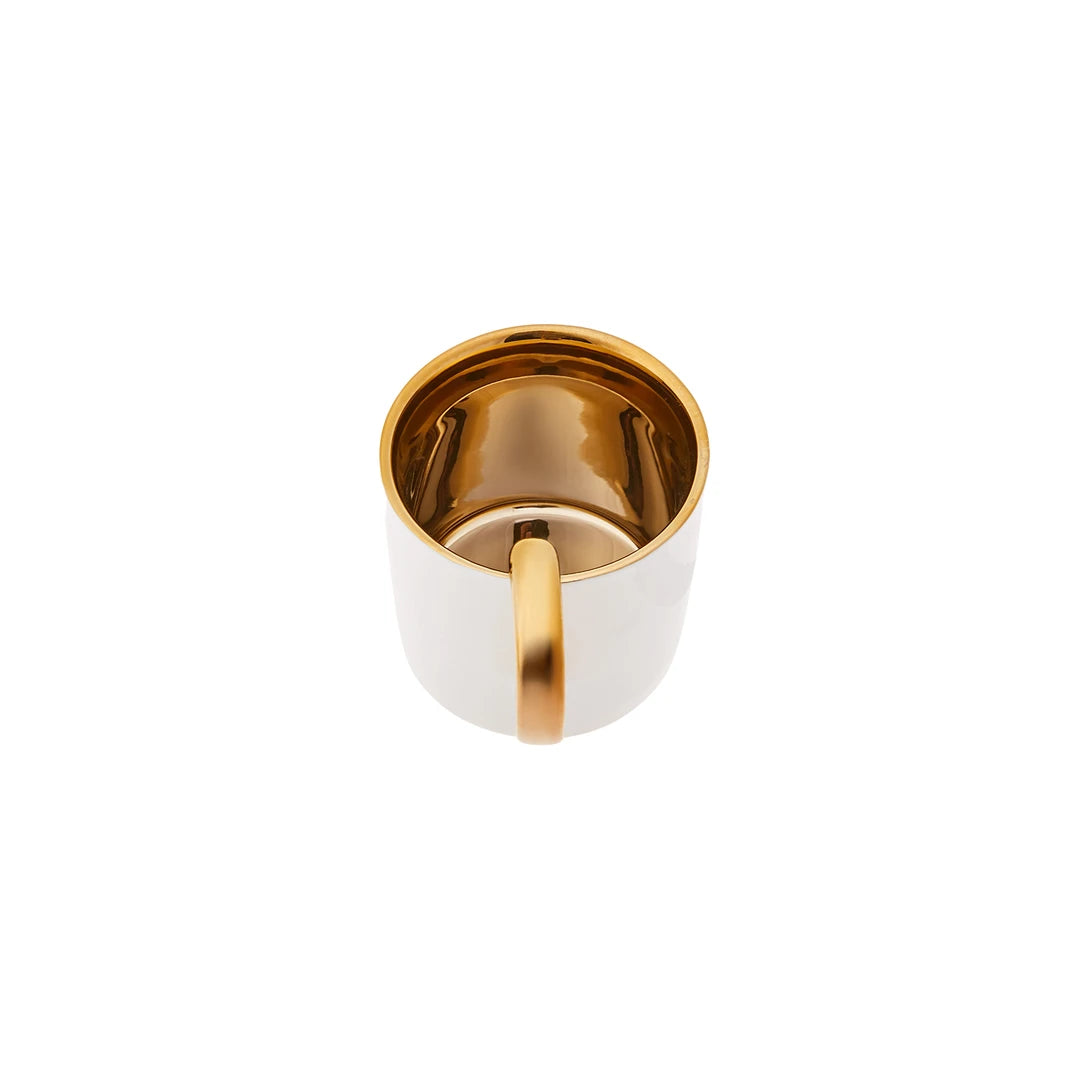 KARACA LEVIN ESPRESSOKOPPER TIL 2 PERSONER (100 ml.), HVID/GULD