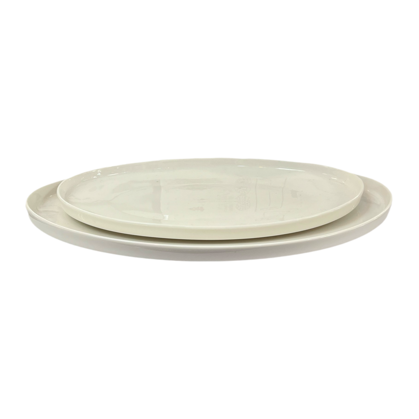 Oval Porcelæn Serveringsfadsæt 2 stk. 2 Størrelser - Almina Mondo