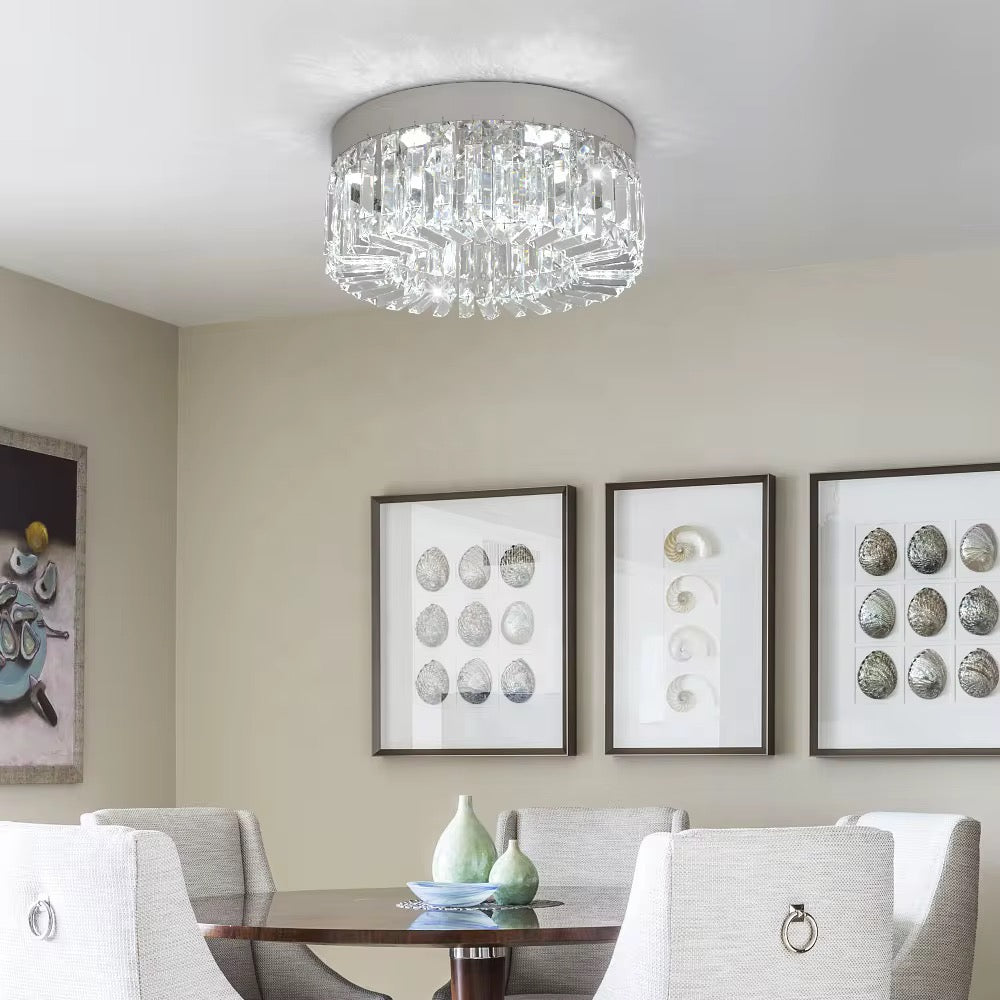 Moderne 50 cm Diameter Krystal / Rustfrit Stål LED Loftslampe / Lysekrone