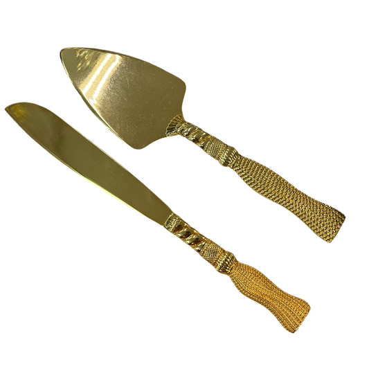 Almina Kagekniv og -Spadesæt Guld