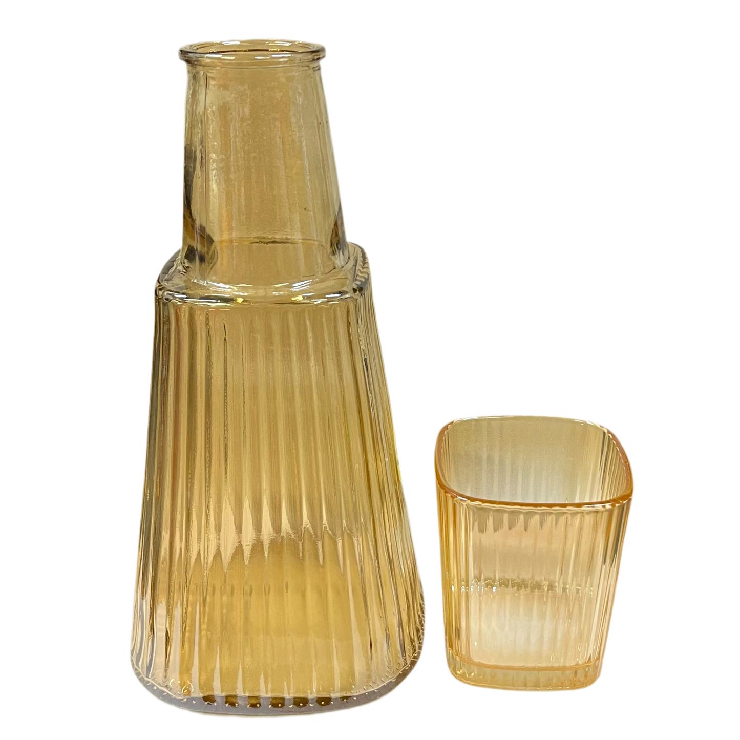 Glas Vandkaraffel m/Låg 1 liter - Guld - Belhome